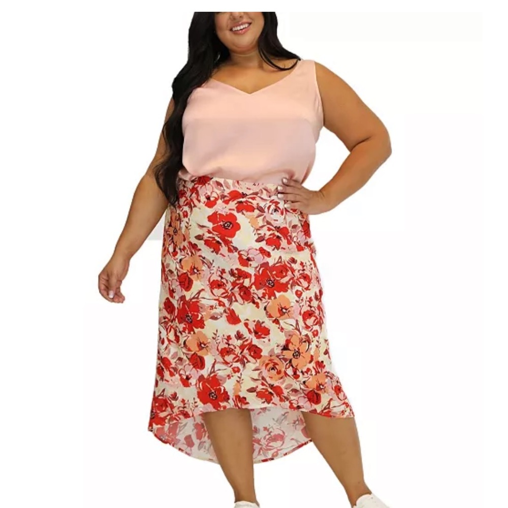 MAREE POUR TOI HI LOW FLORAL SKIRT NWT